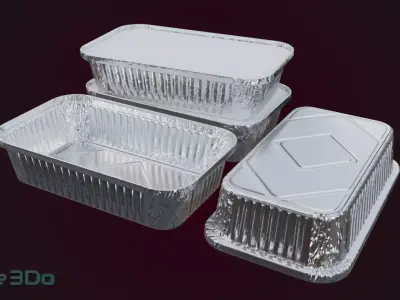 Aluminum Foil Tray Low-poly 3D model