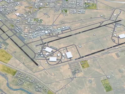 Tabuk Prince Sultan Bin Abdulaziz Airport 12km Low-poly 3D model
