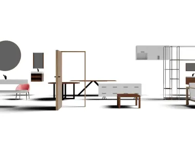 Low Poly Furniture Pack Free low-poly 3D model