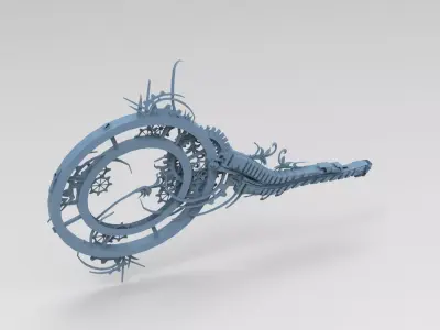 Clockwork Floating gears 1  Low-poly 3D model