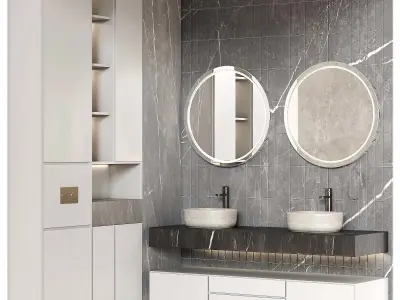 Bathroom furniture 005 in a modern minimalist style 3D model