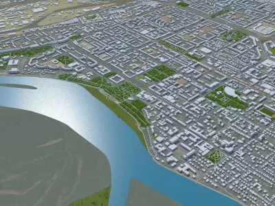 Pavlodar City Kazakhstan Low-poly 3D model