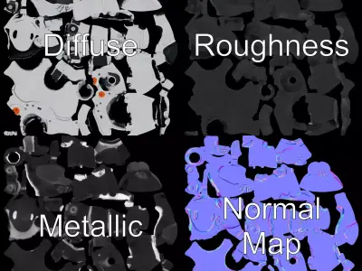 Advanced Robotic Humanoid model pack Low-poly 3D model