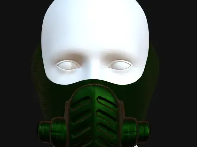 Gas mask helmet 3d model scifi Low-poly  Low-poly 3D model
