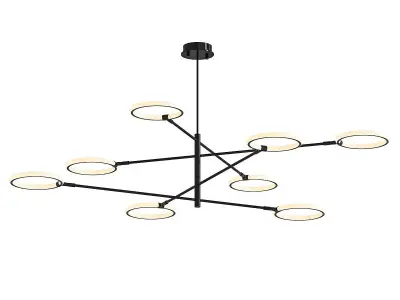 AX268 chandelier with six circular lights 3D model