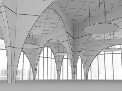 Spacious Empty Garage 3D model