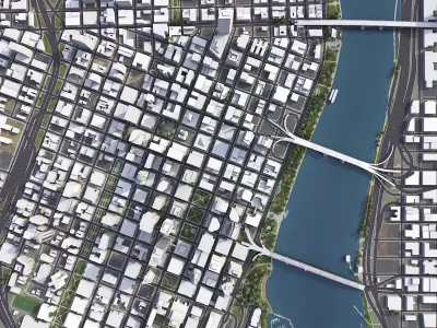 Portland Low-poly 3D model