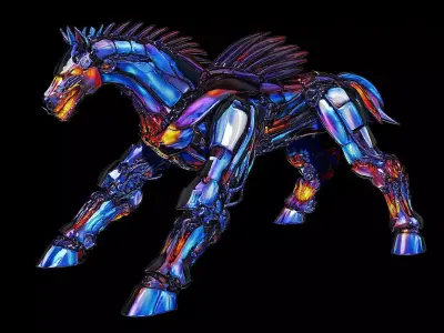 Mechanical Horse Futuristic Robotic Steed Game 3D print model
