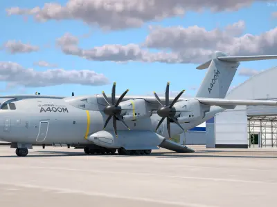  Military Transport Aircraft Airbus A400M Atlas with Humvee Inside 