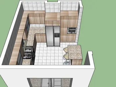 A Kitchen design with Island 3D model