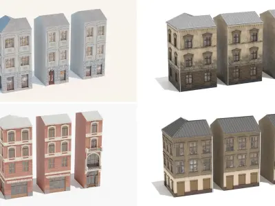 Building modular european old kit 3D Model Pack