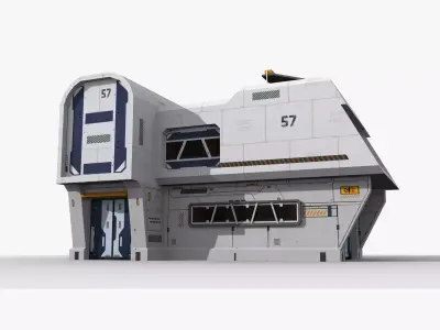 Factory Industrial Sci Fi x11 Low-poly 3D model