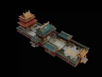  quadrangle courtyard 3D model