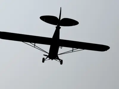 Realistic 3D Printed Piper PA-18 Propeller Airplane Model 3D print model