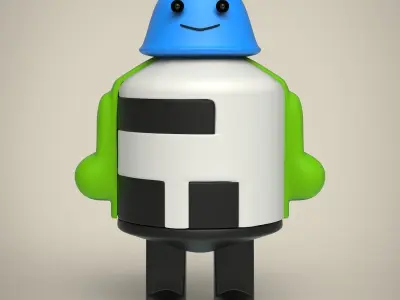 Robot with helmet 3D model