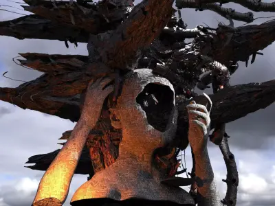 Ancient Crystal Sci fi tower cliff  2  3D model