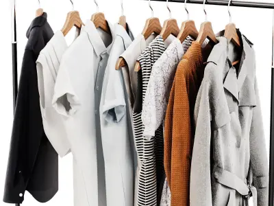  Floor hanger clothes 3D model