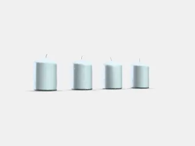 HEMSJO Unscented pillar candle Low-poly 3D model