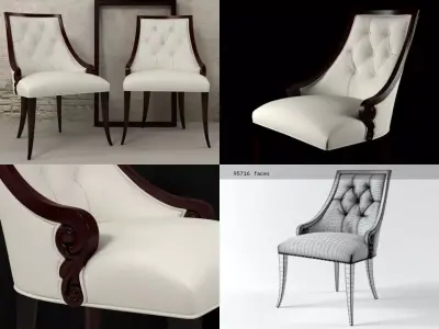 Chair four chairs and clock 3D model