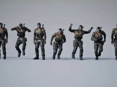 Futuristic Mercenary Low-poly 3D model