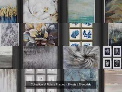 Collection of Picture Frames - 20 sets 3D Model Pack 3
