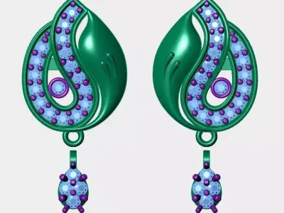light weight earring in 22kt gold  3D print model
