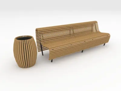 Collection Bench Park 12 3D Model Pack