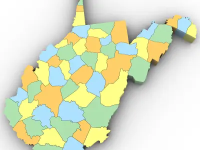 West Virginia Political Map 3D model
