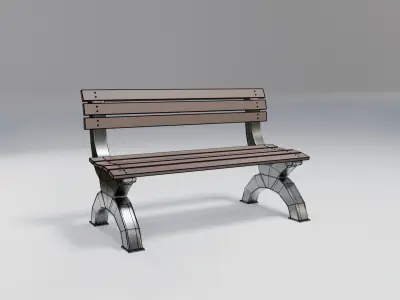 bench - sci-fi theme - modern  Low-poly 3D model