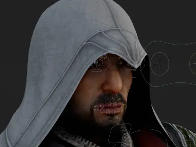 Assassins Creed Ezio Model Fully Rigged PBR Blender FBX OBJ Low-poly 3D model