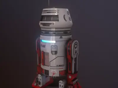 Droid v2  Low-poly 3D model