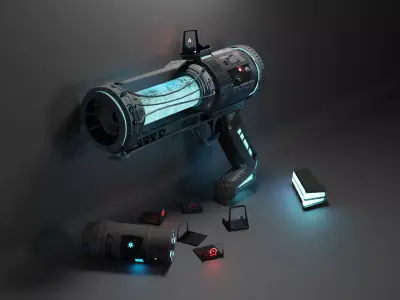 Sci-Fi Pistol 1 Low-poly 3D model