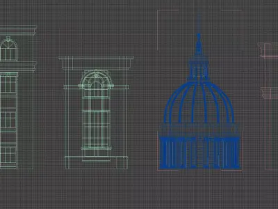 European-style doors and windows 3D model