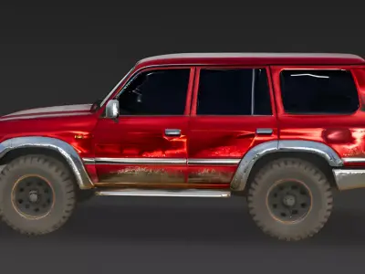 Realistic Red SUV 3D Model 3D Model Low-poly 3D model