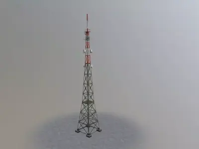 Prague Comm Tower Low-poly 3D model