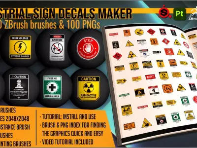 Industrial Sign Decals Maker Texture