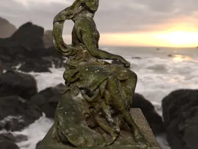 old statue Low-poly 3D model