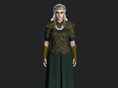 QUEEN AZORA - 3D CHARACTER FANTASY DARK QUEEN PRINCESS Low-poly 3D model