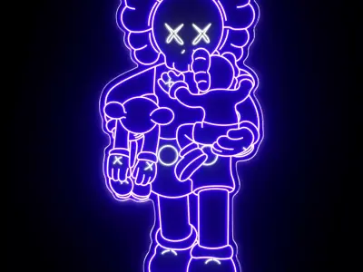 Kaws Neon Sign 3D model
