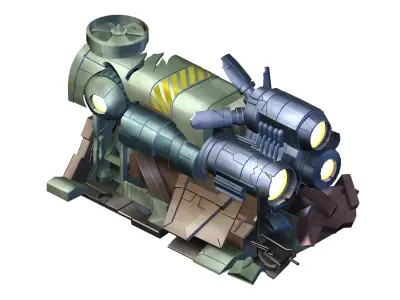 Roadblock-destruction missile launcher 3D model