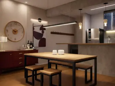 Living-dining 3D model
