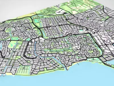 Cityscape Huizen Netherland 3D model