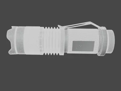 Police LED Flashlight High-Poly Black 3D model