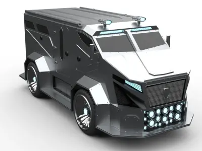 cash transport vehicle 3D model