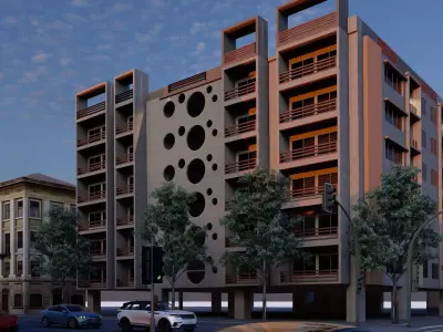 Classic stone facade-Building Classic Facade Element  3D model