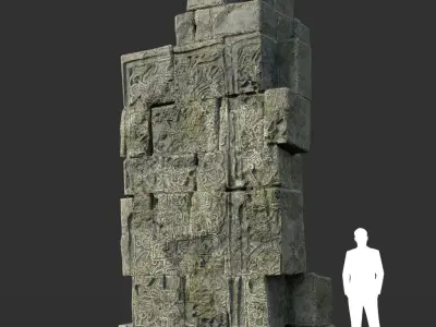 Low poly Mayan Inca Ruin Temple Modular Pack Low-poly 3D model