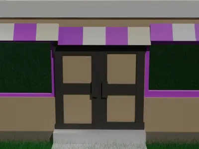 SMALL SHOP Low-poly 3D model