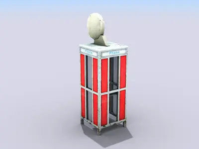 Phone Booth 2 Low-poly 3D model