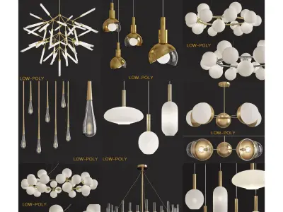 Chandelier collection 3d models Low-poly 3D model