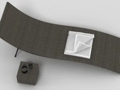 Rattan Lounger 3D model